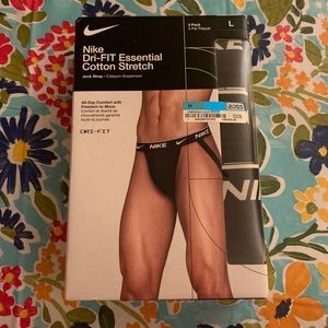 Nike Men’s Dri-FIT Essential Cotton Stretch Jock Strap. Size large. 2 pack. NWT